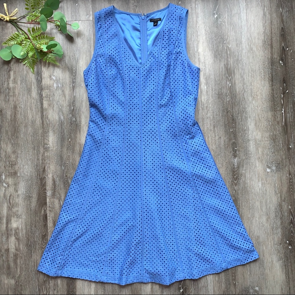 Ann Taylor A-Line Eyelet/Lace Sleeveless Dress